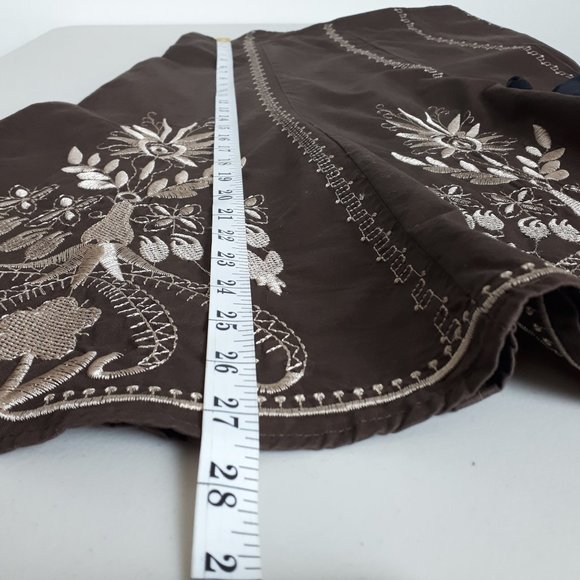 Lucy Paris Brown Embroidered Circle Skirt - Picture 6 of 12